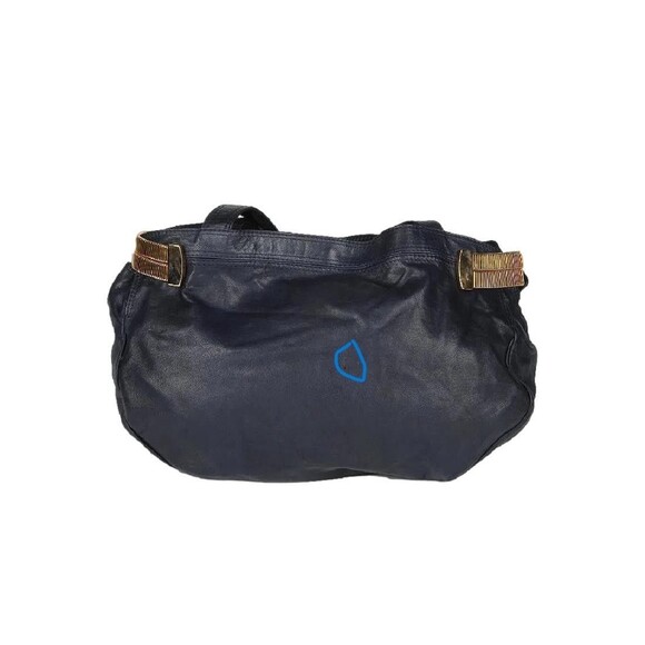 Jimmy Choo Elsa Heavy Handbag - Navy Blue Leather - Picture 3 of 5